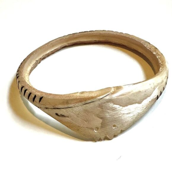 Old African Turban Shell Tribal Bangle Bracelet - Picture 1 of 10